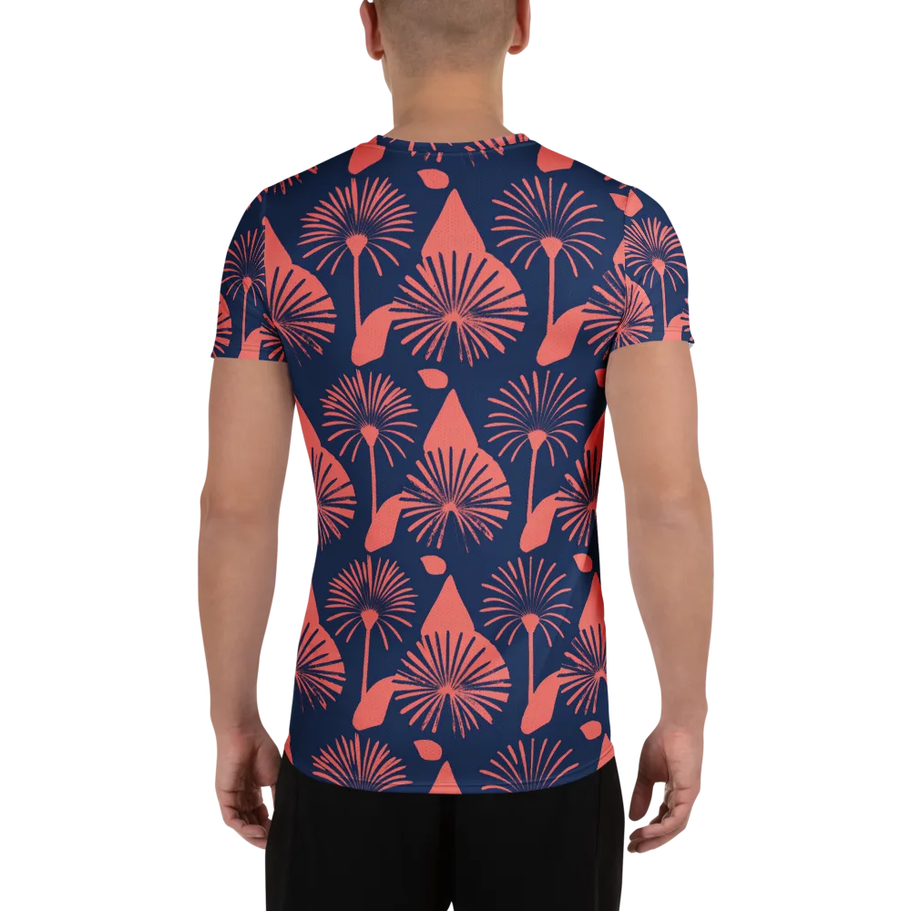 Salmon Starburst on Men's Athletic T-Shirt — Back