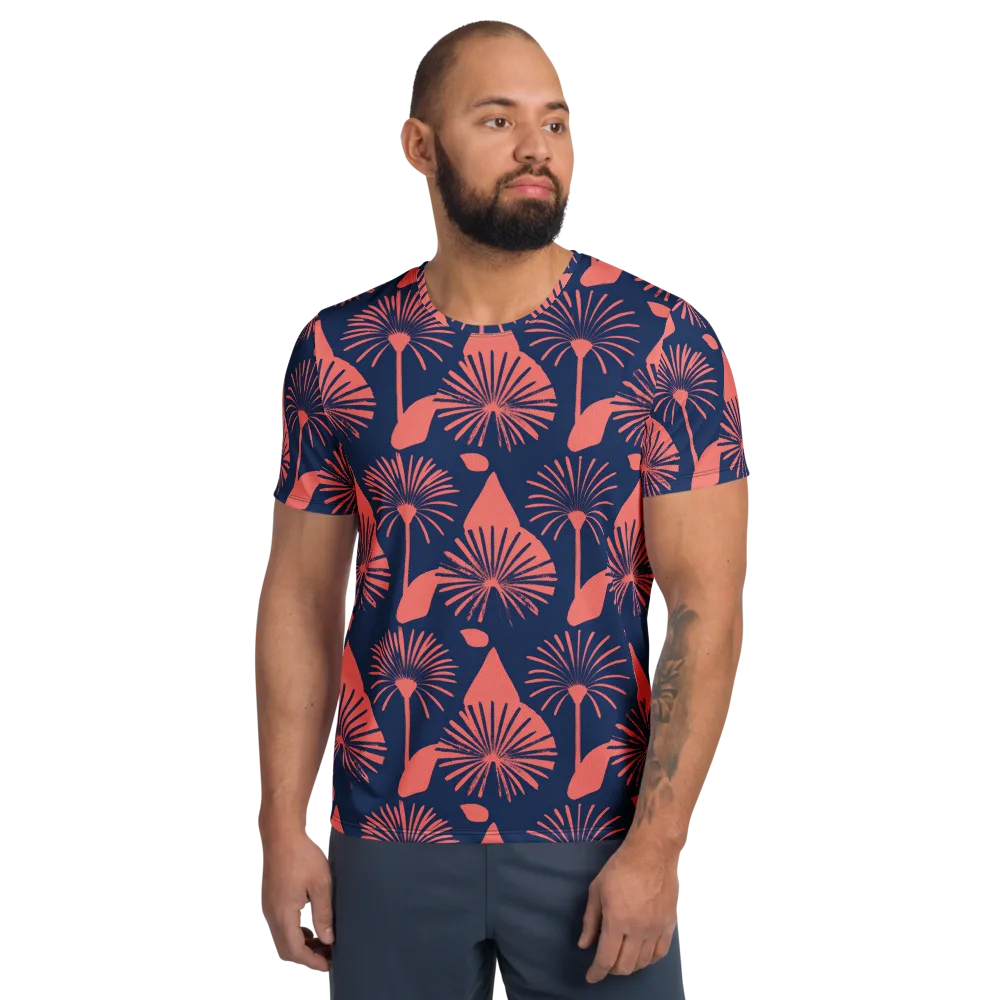 Salmon Starburst on Men's Athletic T-Shirt — Front