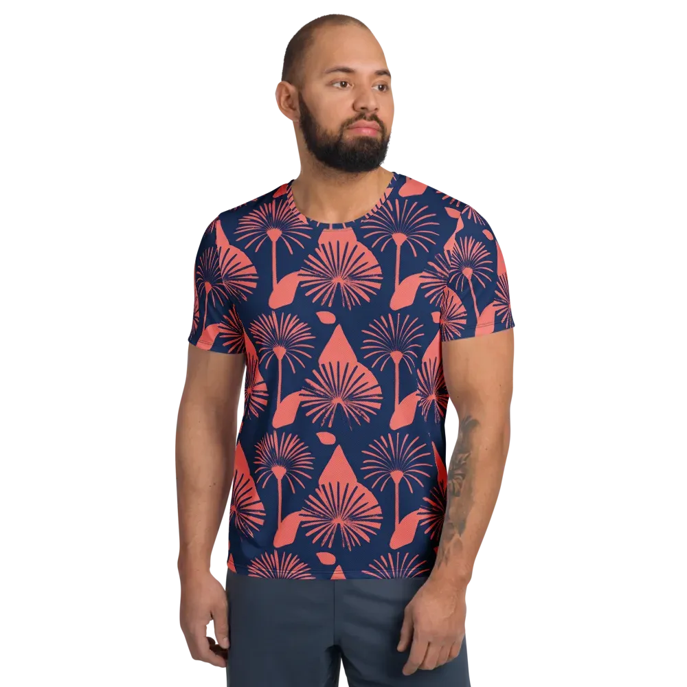 Salmon Starburst on Men's Athletic T-Shirt — Front