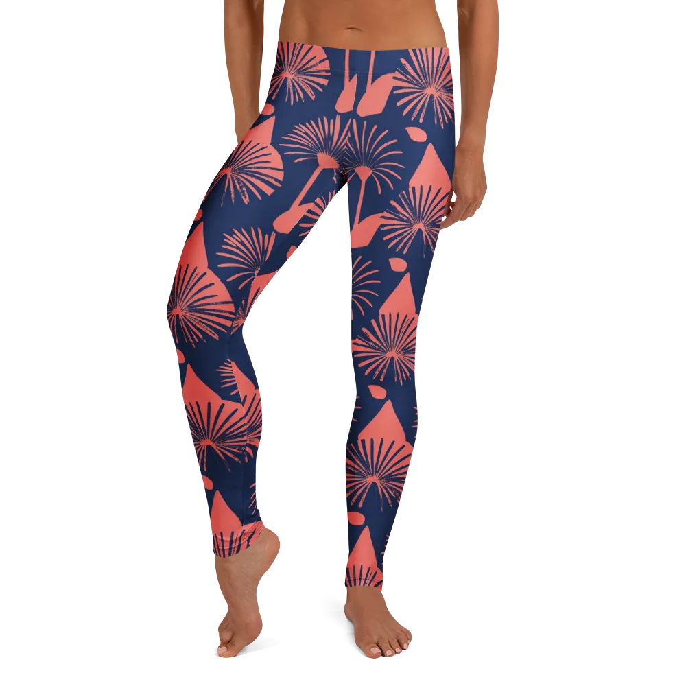 Salmon Starburst on Leggings — Front