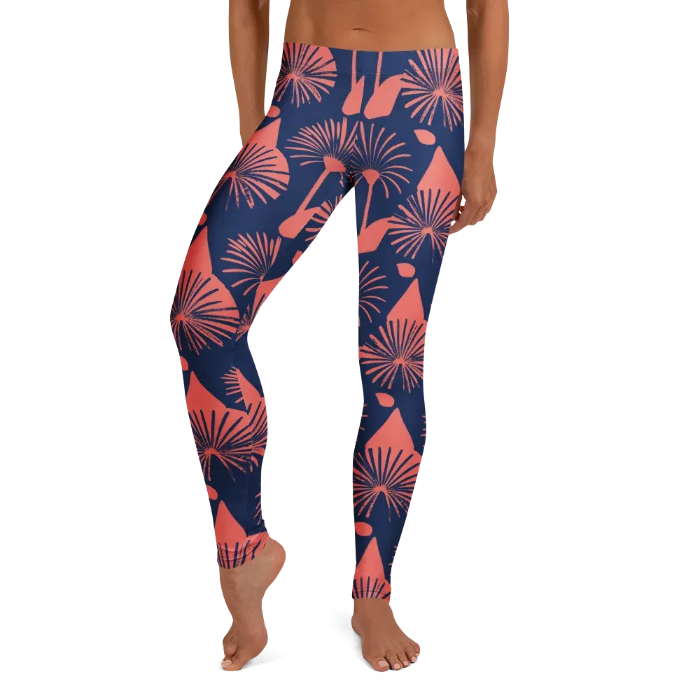 Salmon Starburst on Leggings — Front