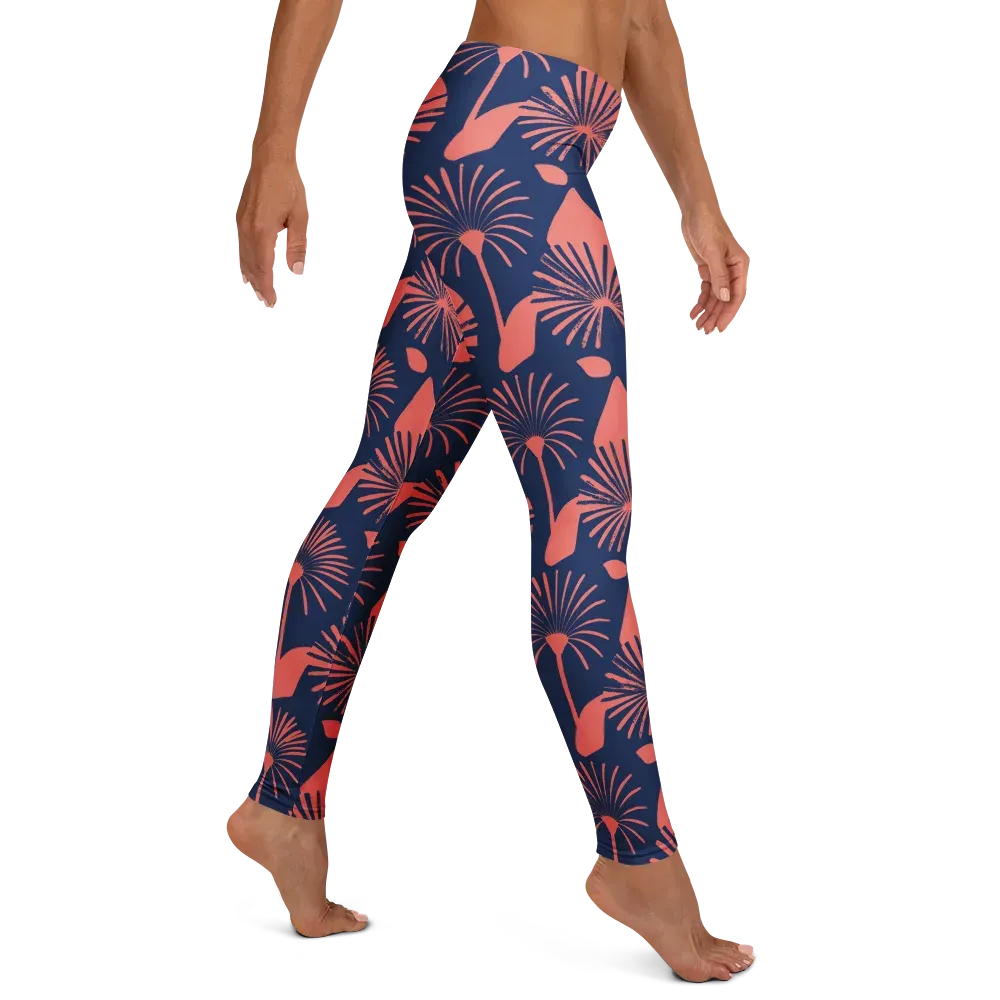 Salmon Starburst on Leggings — Right