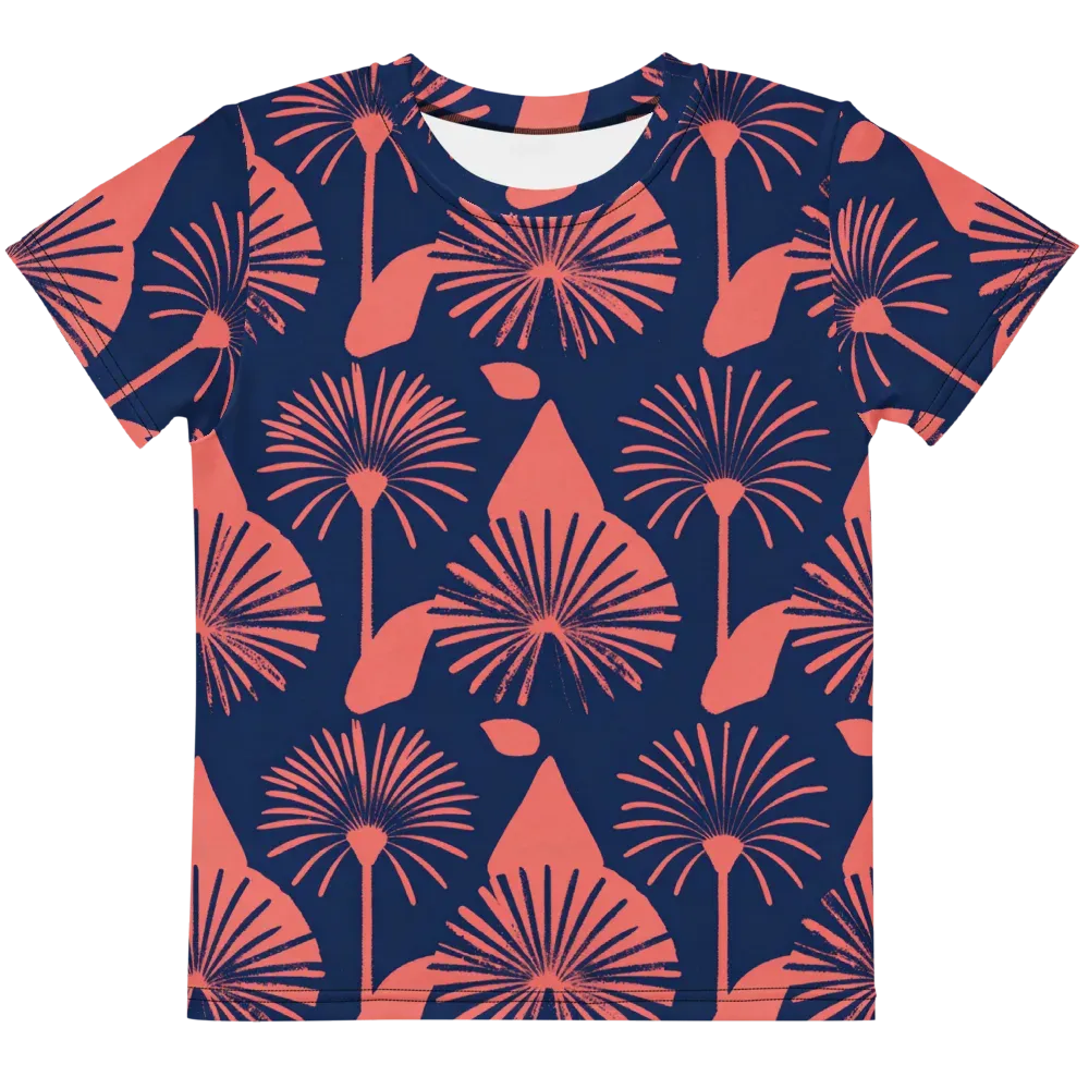 Salmon Starburst on Kids Crew Neck T-Shirt — Front