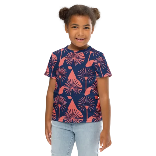 Salmon Starburst on a Kids Crew Neck T-Shirt