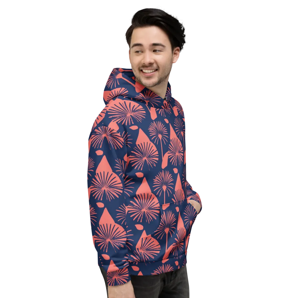 Salmon Starburst on Hoodie — Right