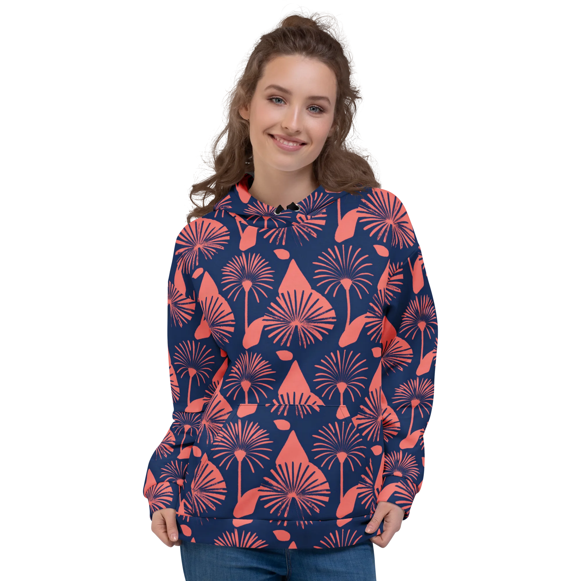 Salmon Starburst on Hoodie — Front