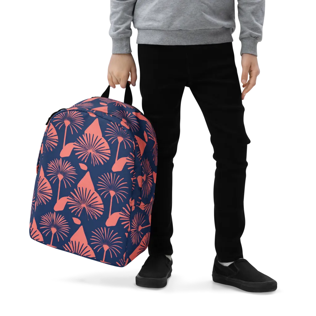 Salmon Starburst on Minimalist Backpack — Zoomed-in