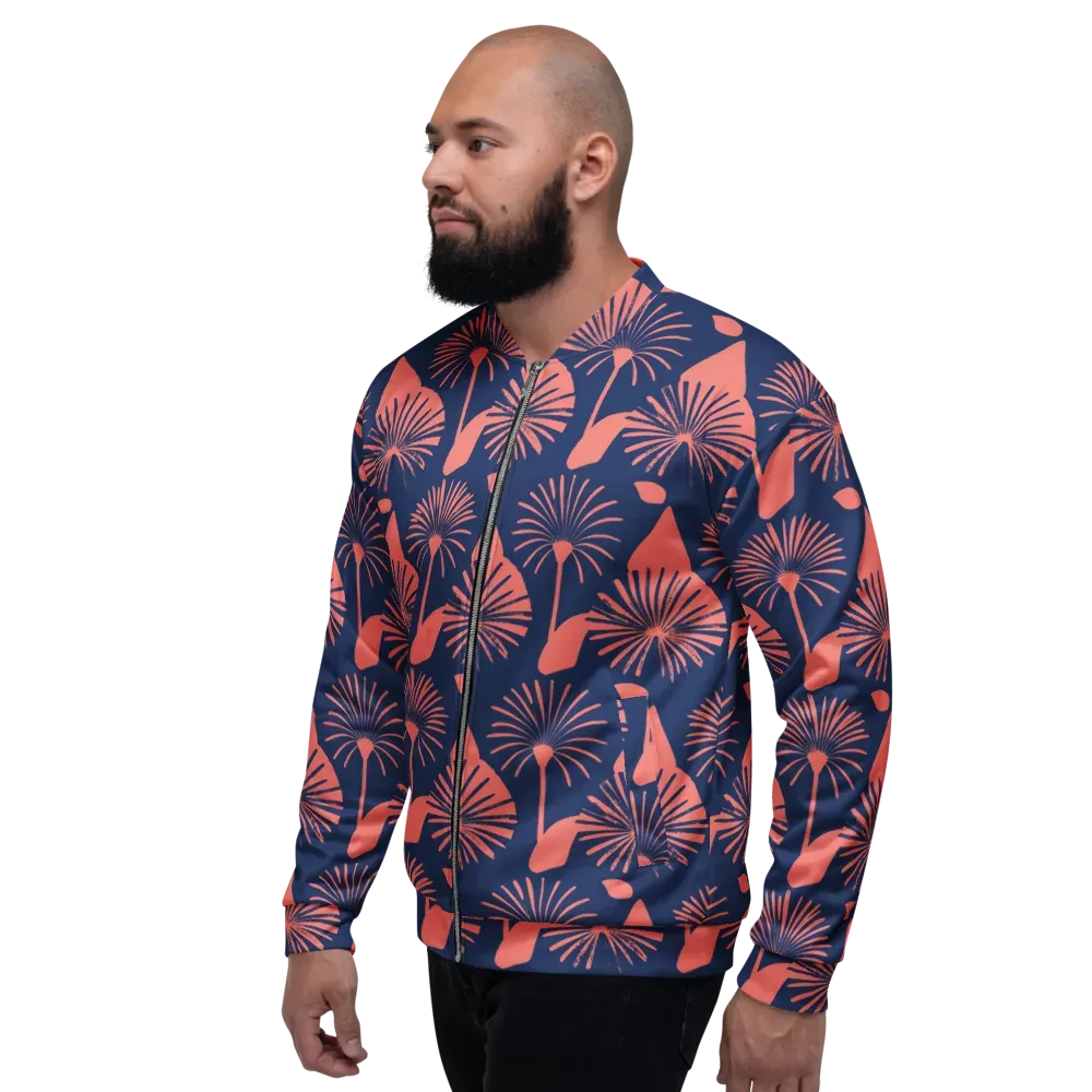 Salmon Starburst on Bomber Jacket — Left