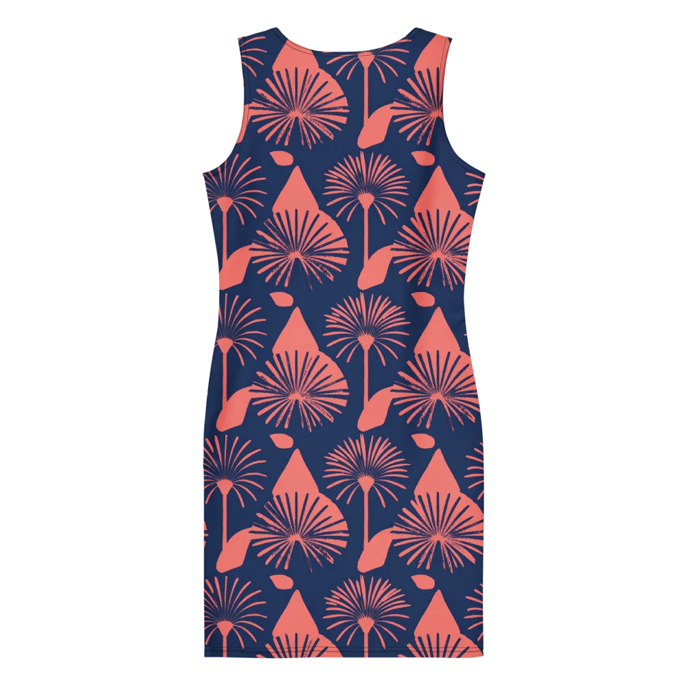 Salmon Starburst on Bodycon Dress — Back