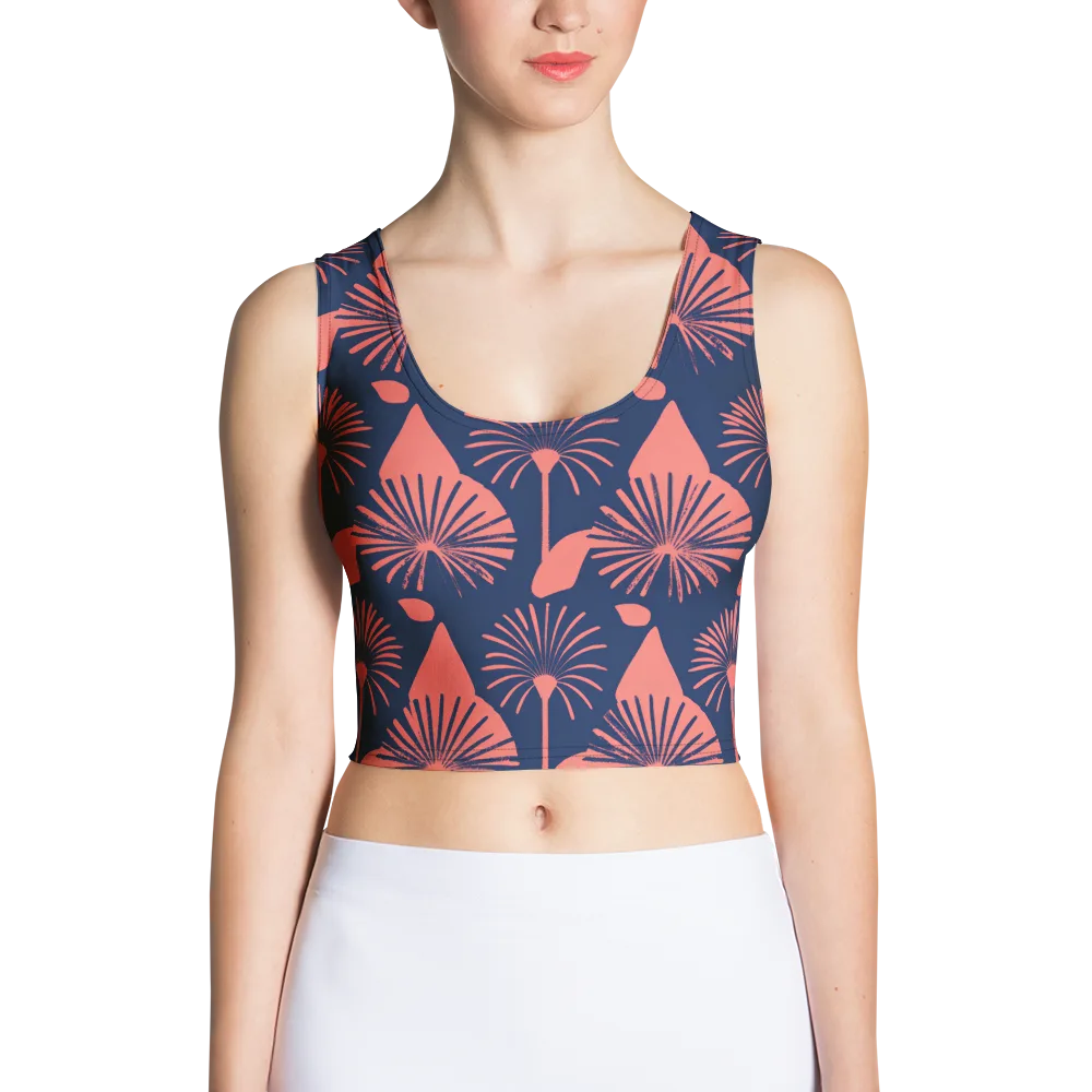 Salmon Starburst on Crop Top — Front