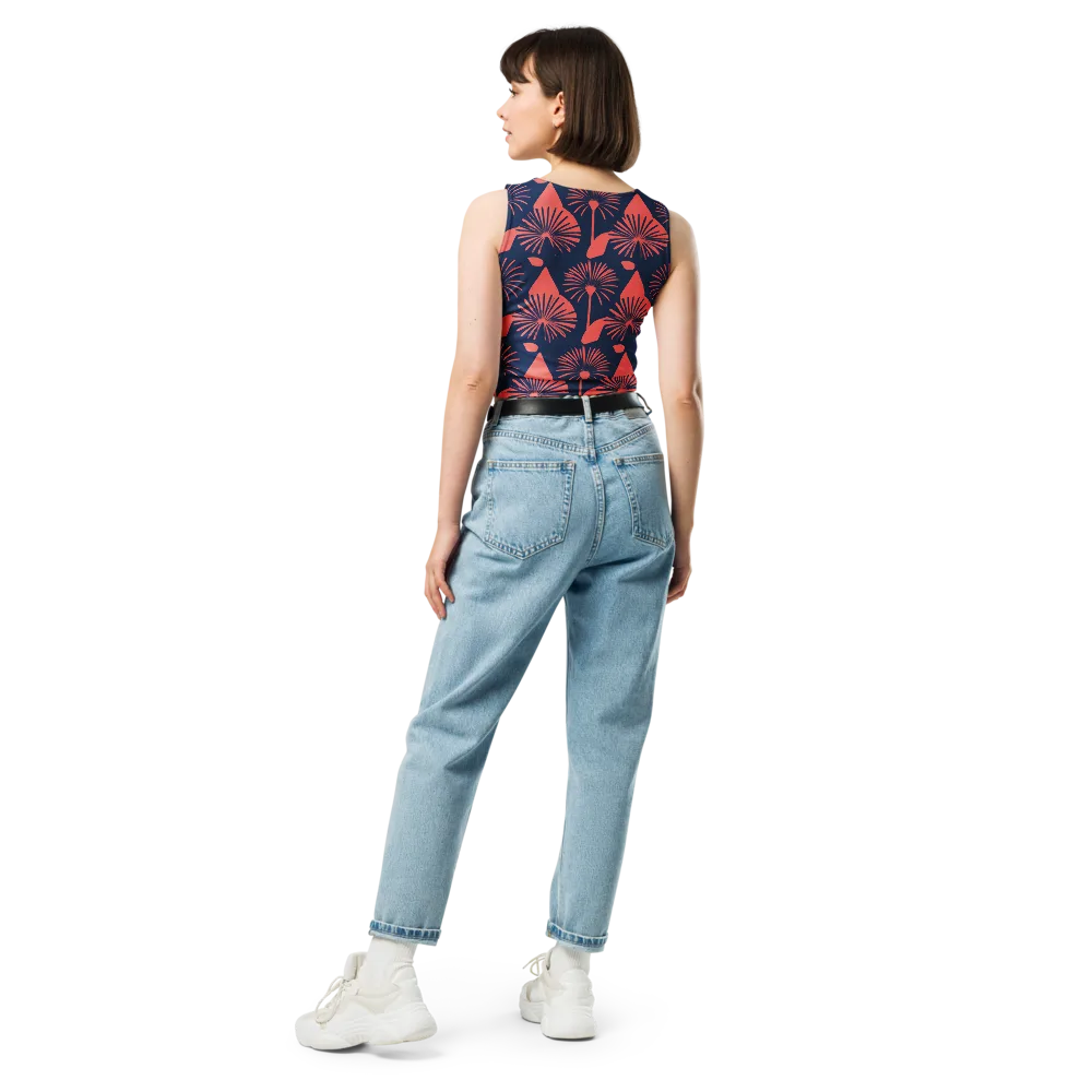 Salmon Starburst on Crop Top — Back