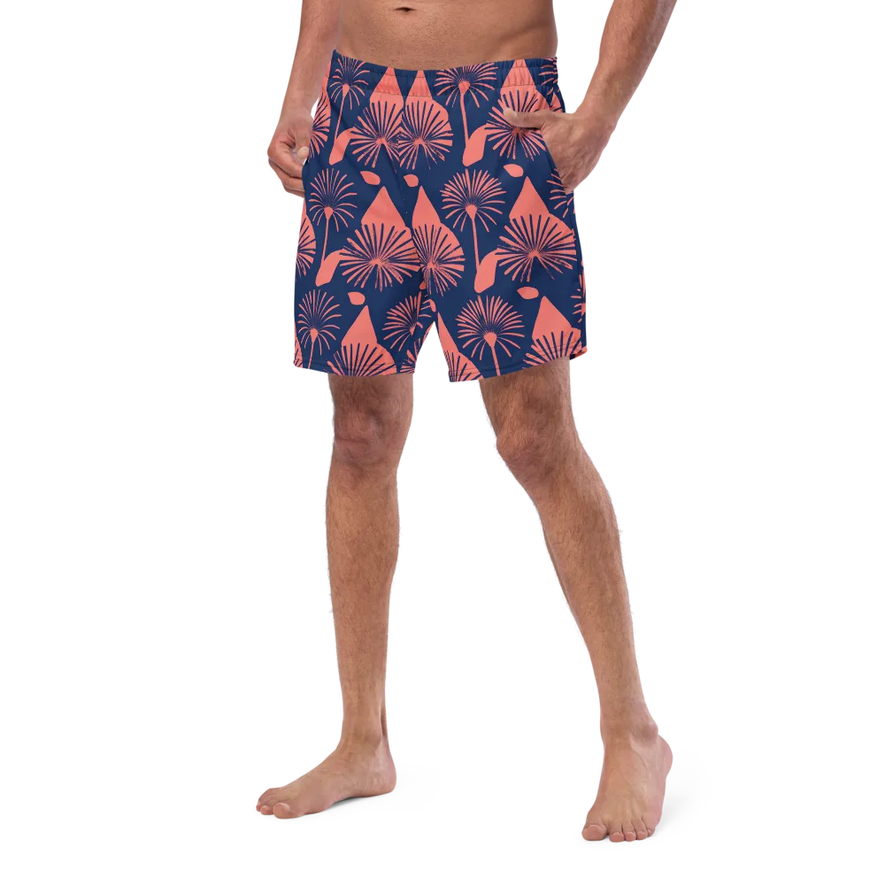 Salmon Starburst on Swim Trunks — Left Front