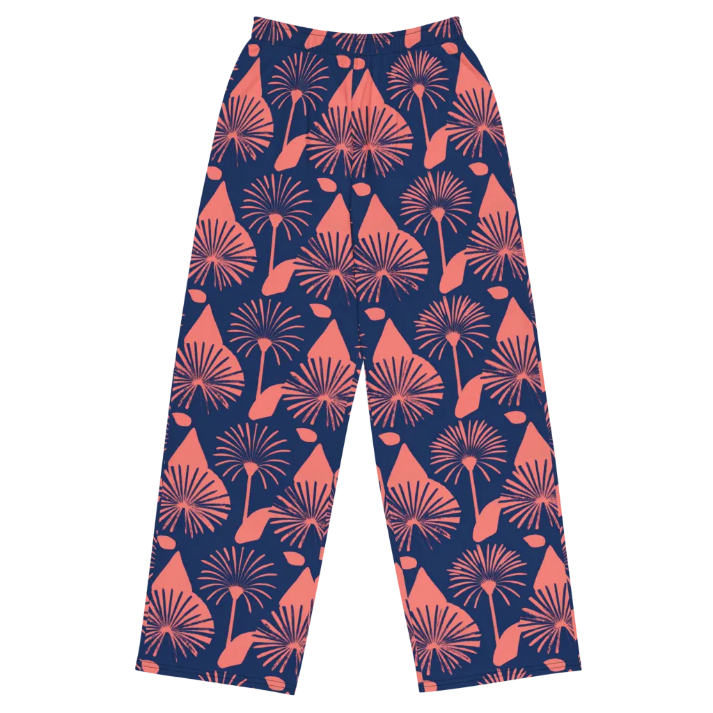 Salmon Starburst on Wide-Leg Pants — Front