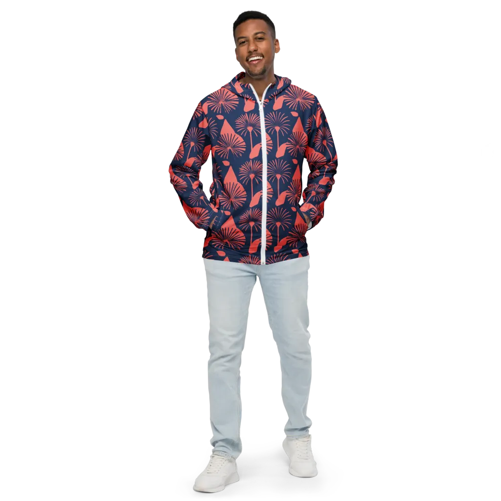 Salmon Starburst on Men's Windbreaker — Front