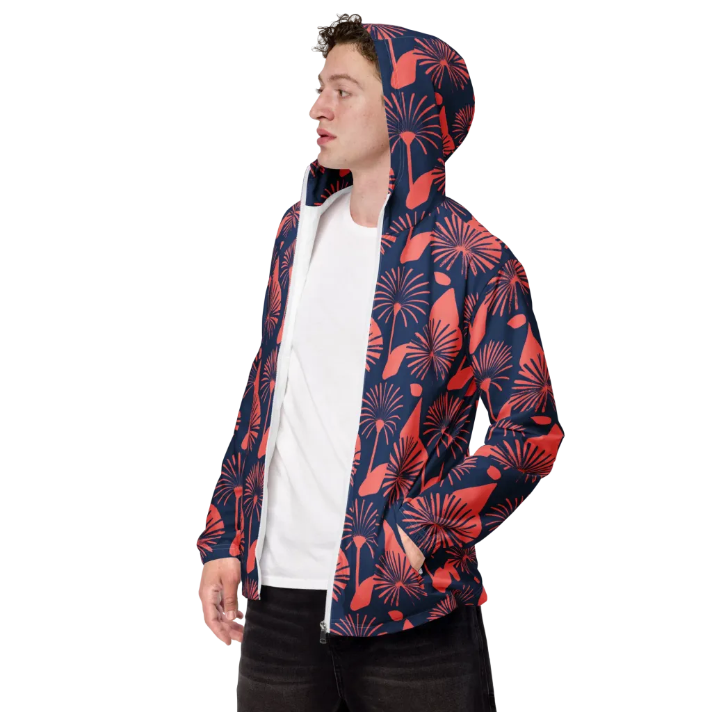 Salmon Starburst on Men's Windbreaker — Left Front