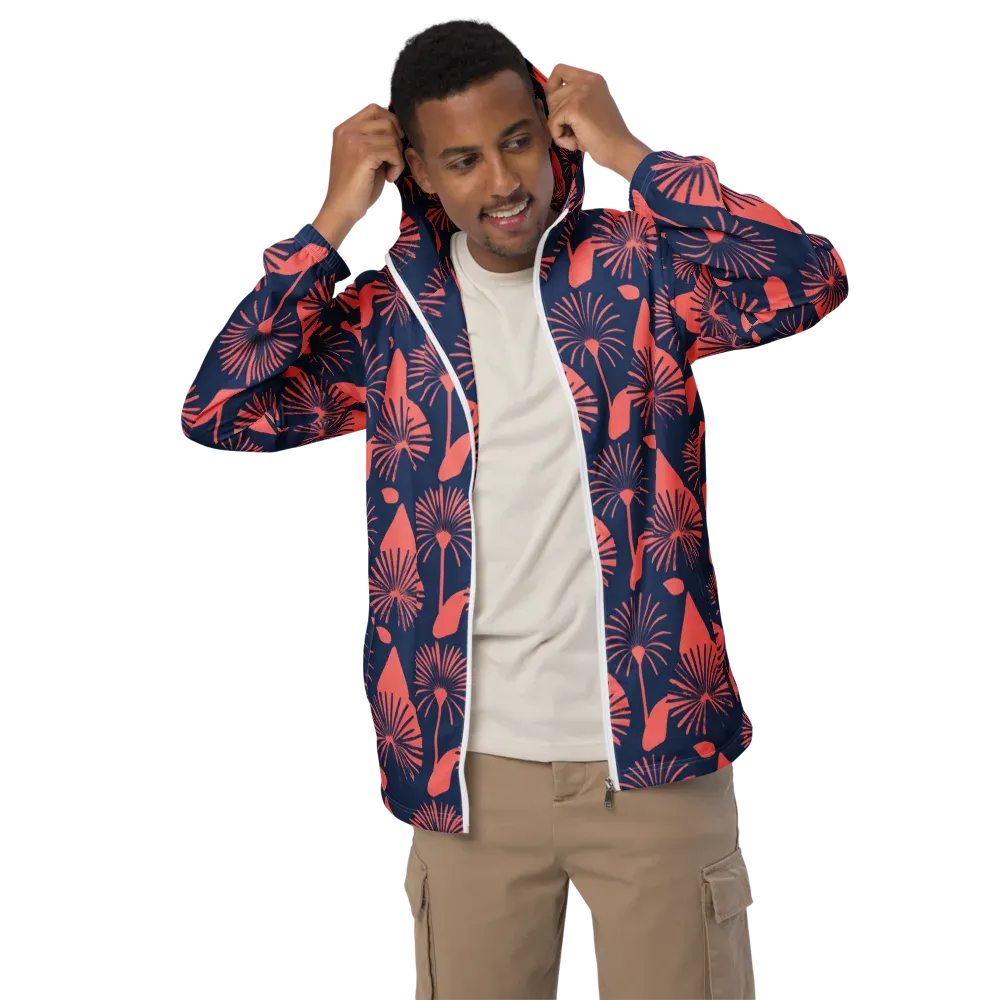 Salmon Starburst on Men's Windbreaker — Front