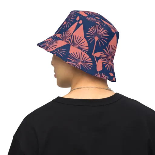 Salmon Starburst on a Reversible Bucket Hat
