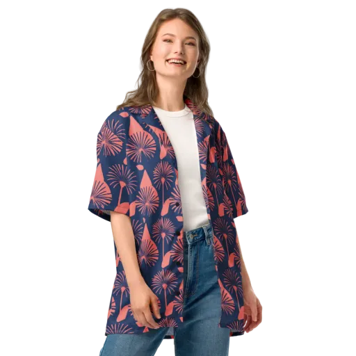 Salmon Starburst on a Button Shirt