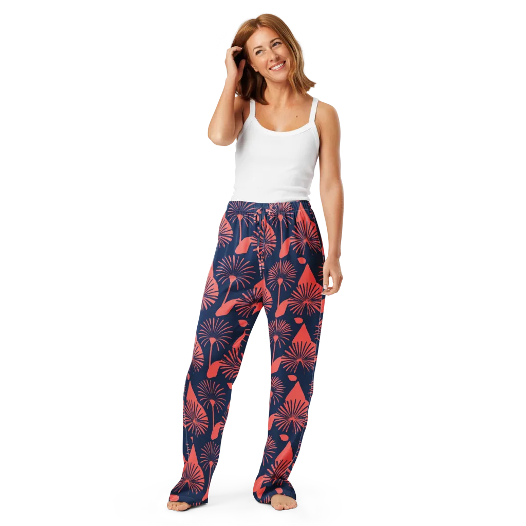 Salmon Starburst on Women's Pajama Pants — Front