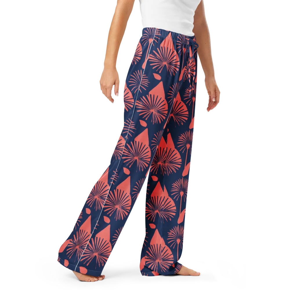 Salmon Starburst on Women's Pajama Pants — Right Front