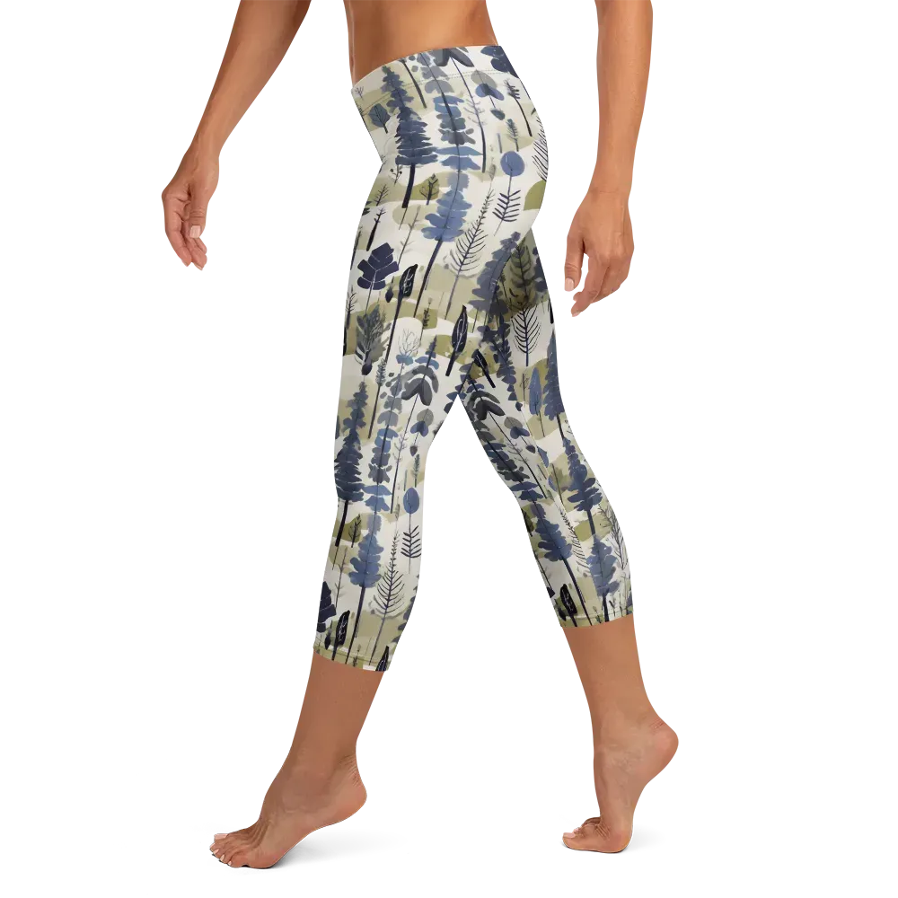 Whispering Canopy on Capri Leggings — Left