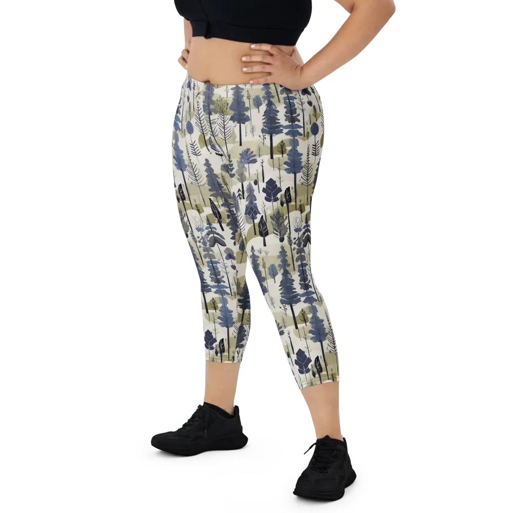 Whispering Canopy on Capri Leggings — Front