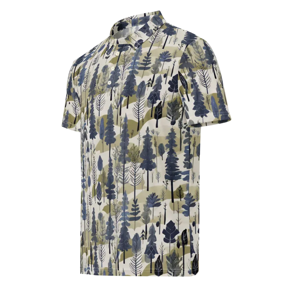Whispering Canopy on Men's Slim Fit Polo Shirt — Left Front