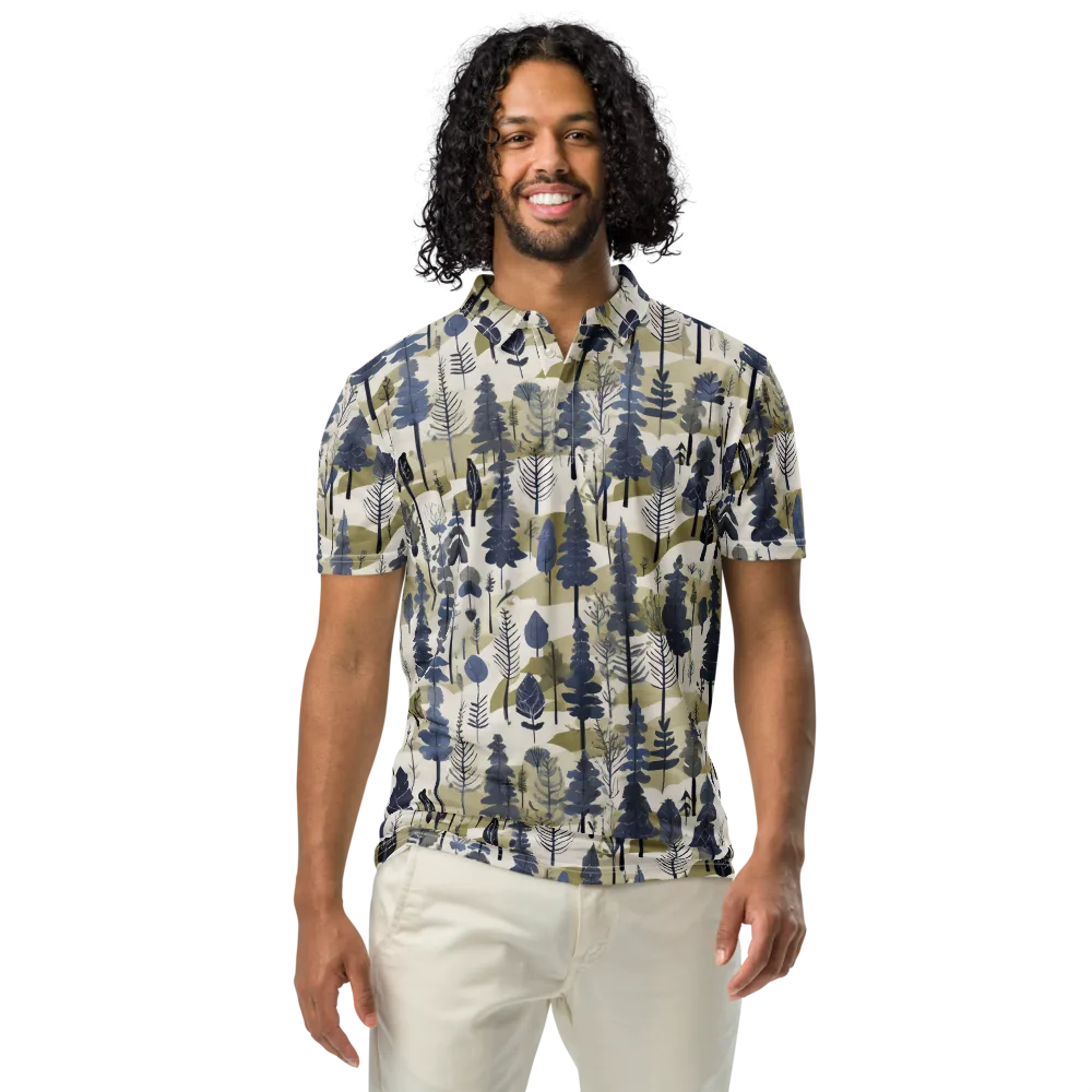 Whispering Canopy on Men's Slim Fit Polo Shirt — Front