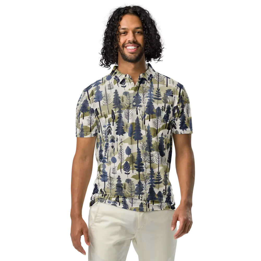 Whispering Canopy on Men's Slim Fit Polo Shirt — Front
