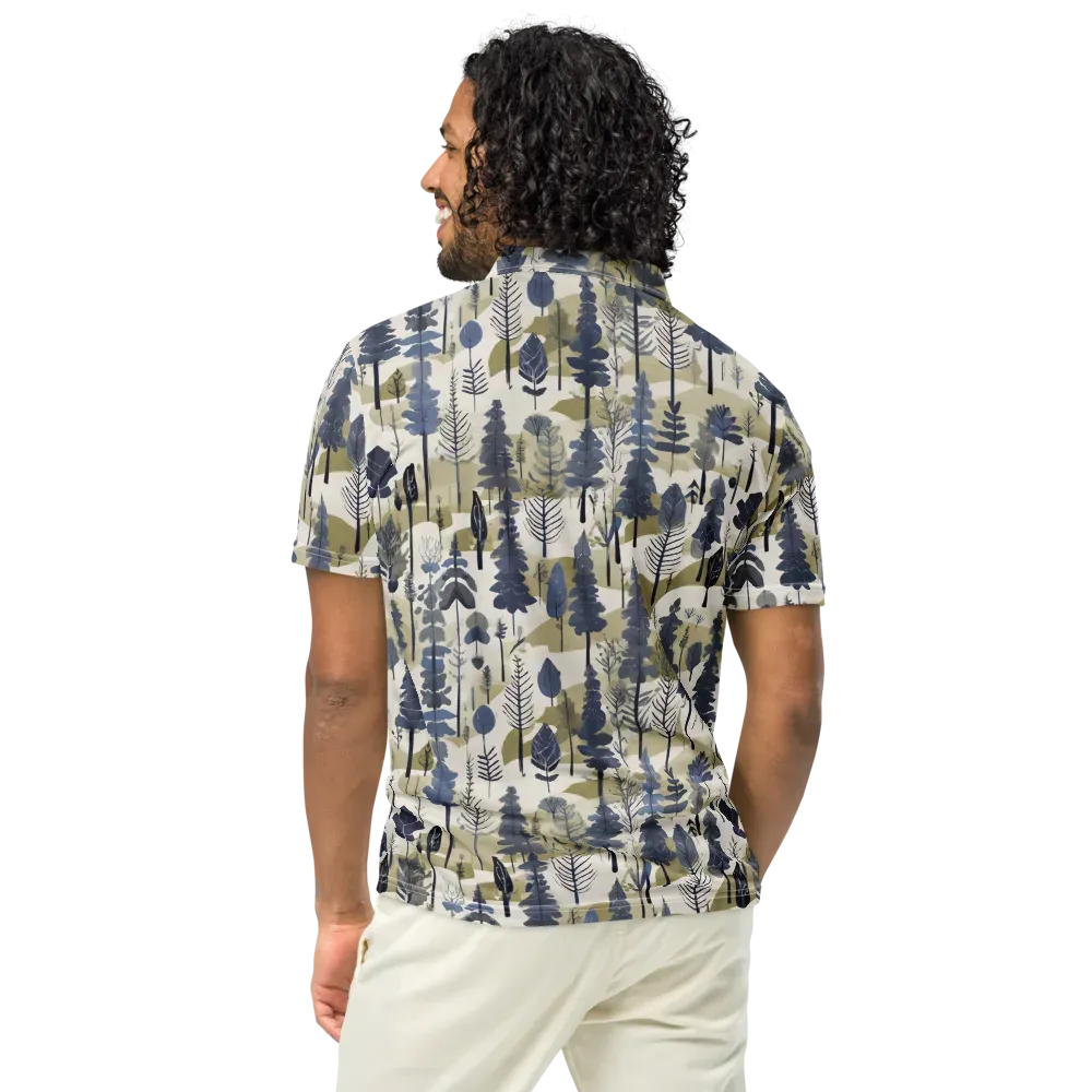 Whispering Canopy on Men's Slim Fit Polo Shirt — Back