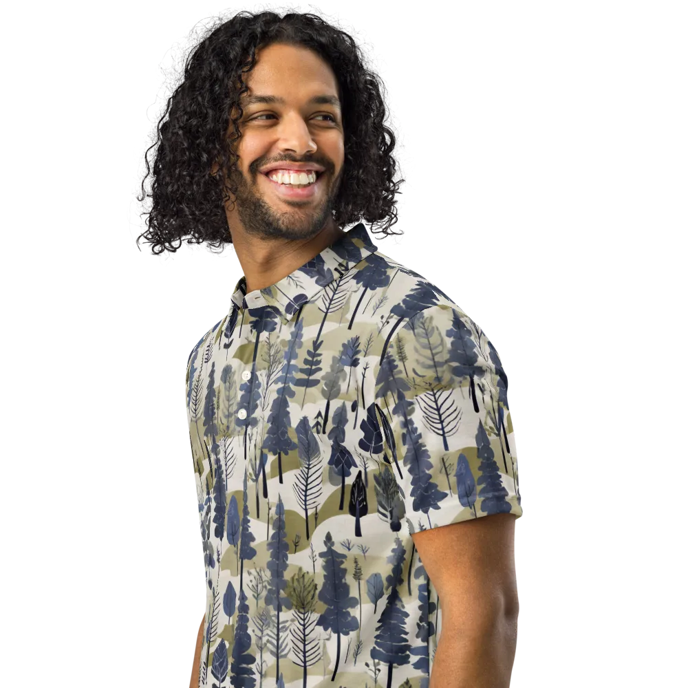 Whispering Canopy on Men's Slim Fit Polo Shirt — Left Front
