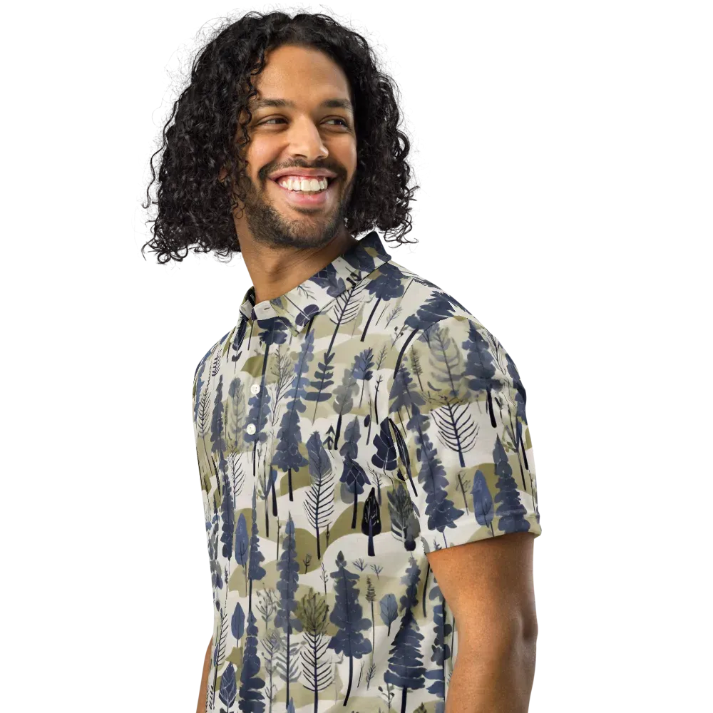 Whispering Canopy on Men's Slim Fit Polo Shirt — Left Front
