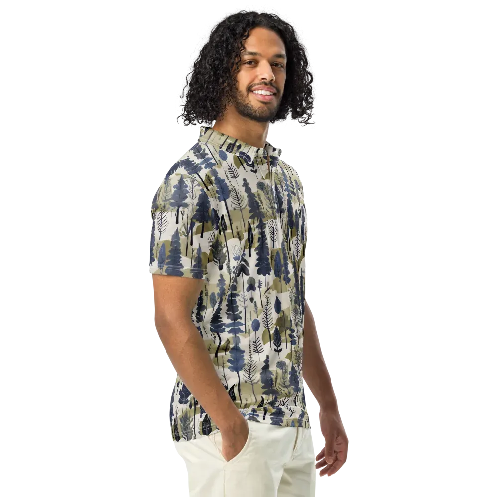 Whispering Canopy on Men's Slim Fit Polo Shirt — Right Front