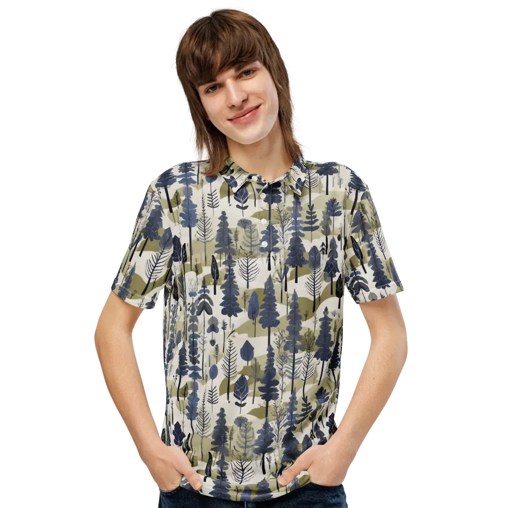 Whispering Canopy on Men's Slim Fit Polo Shirt — Front