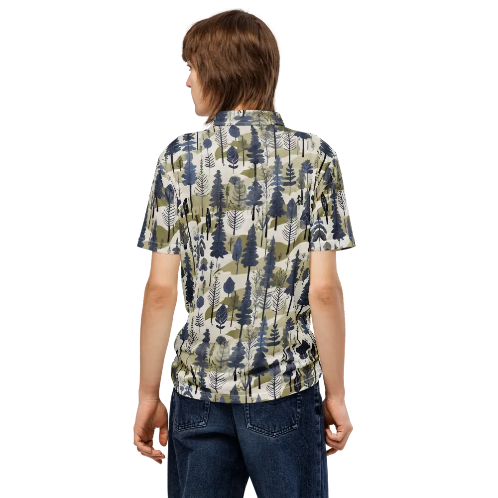 Whispering Canopy on Men's Slim Fit Polo Shirt — Back