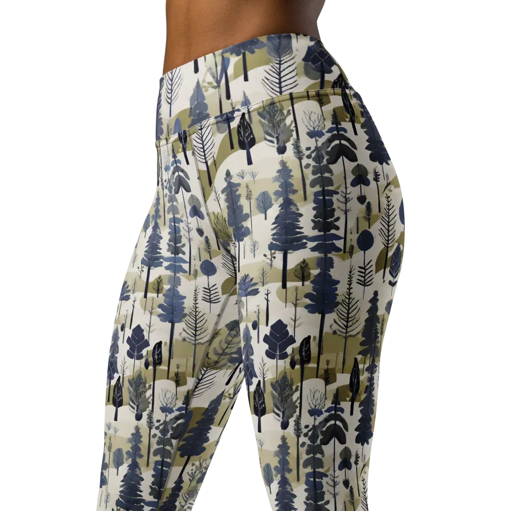 Whispering Canopy on Yoga Leggings — Left Front