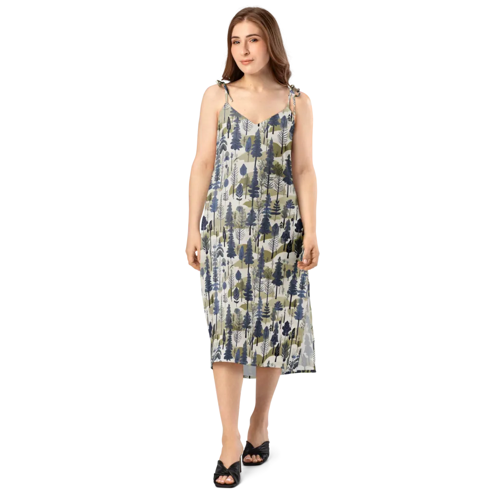 Whispering Canopy on Slip Dress — Front