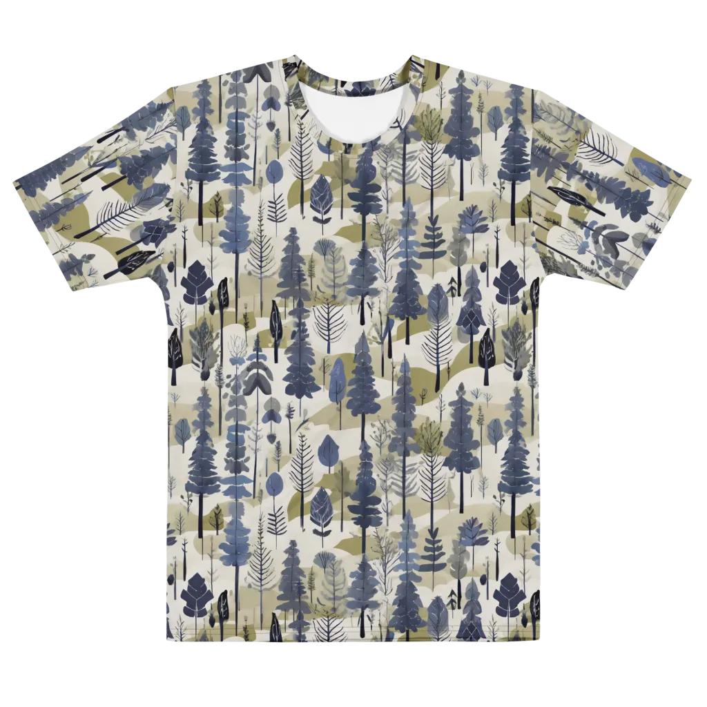 Whispering Canopy on Men's Cotton Crew Neck T-Shirt — Front