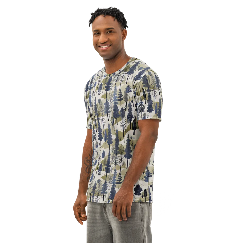 Whispering Canopy on Men's Cotton Crew Neck T-Shirt — Left Front