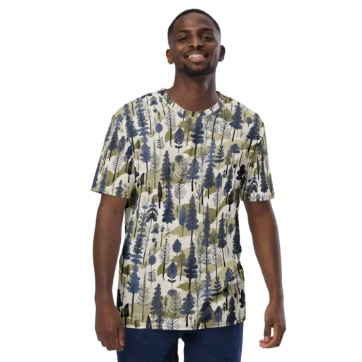 Whispering Canopy on a Men's Crew Neck T-Shirt