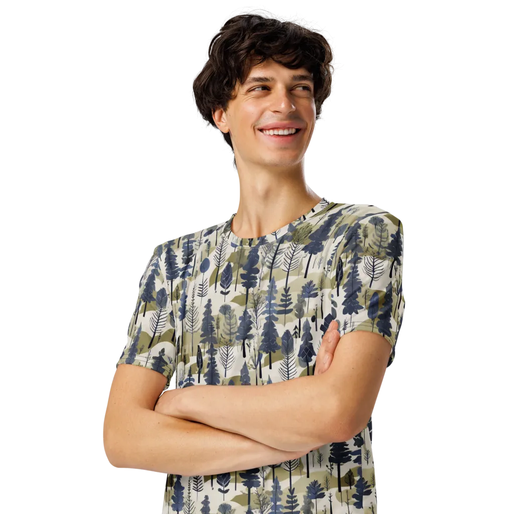 Whispering Canopy on Men's Crew Neck T-Shirt — Left Front