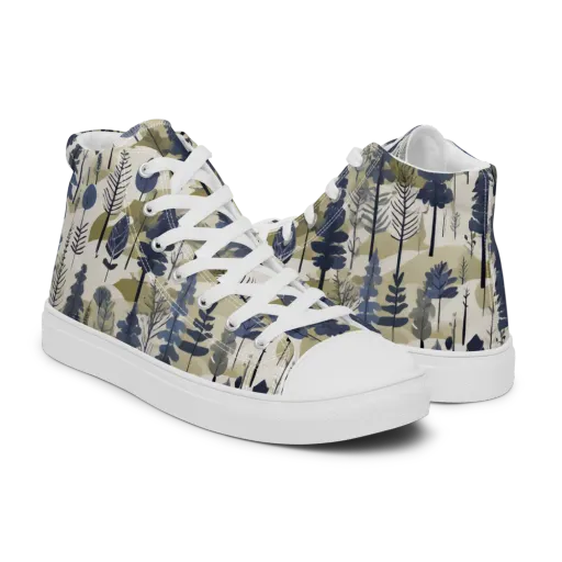 Whispering Canopy on a Men's High Top Canvas Shoes