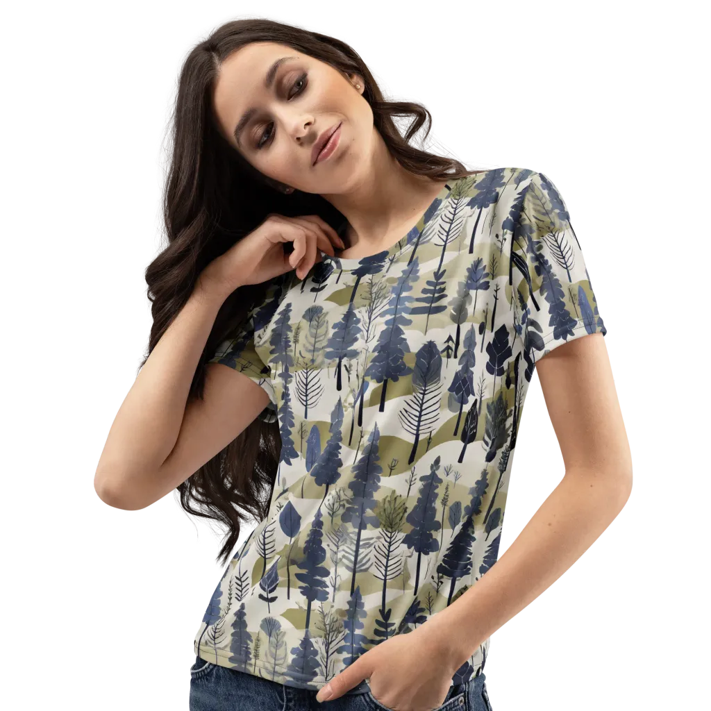 Whispering Canopy on Women's Crew Neck T-Shirt — Left Front