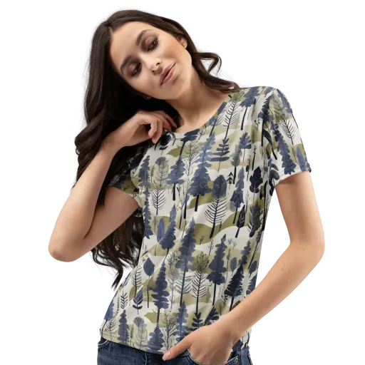 Whispering Canopy on a Women's Crew Neck T-Shirt