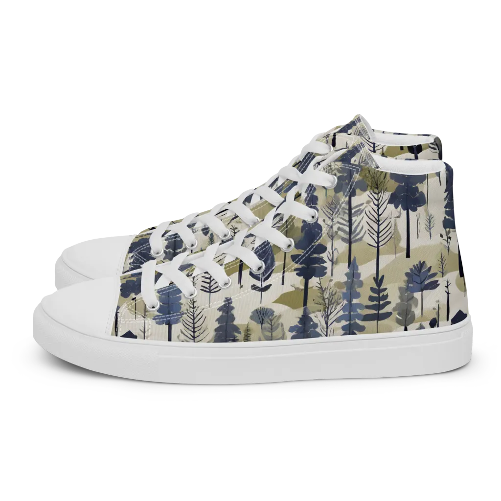 Whispering Canopy on Women's High Top Canvas Shoes — Left