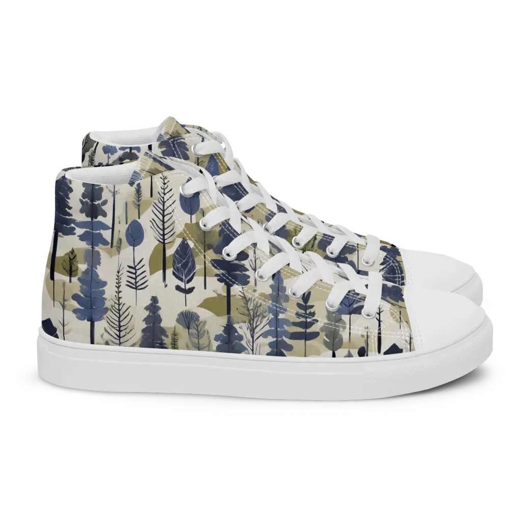 Whispering Canopy on Women's High Top Canvas Shoes — Right