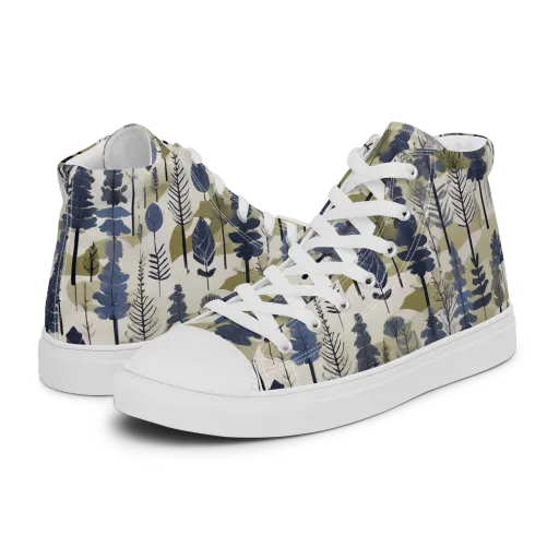 Whispering Canopy on a Women's High Top Canvas Shoes