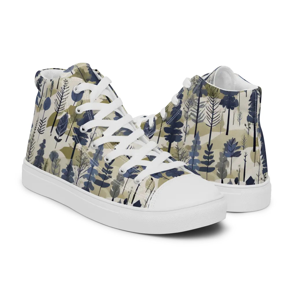 Whispering Canopy on Women's High Top Canvas Shoes — Right