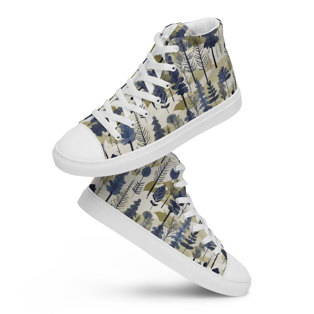 Whispering Canopy on Women's High Top Canvas Shoes — Front
