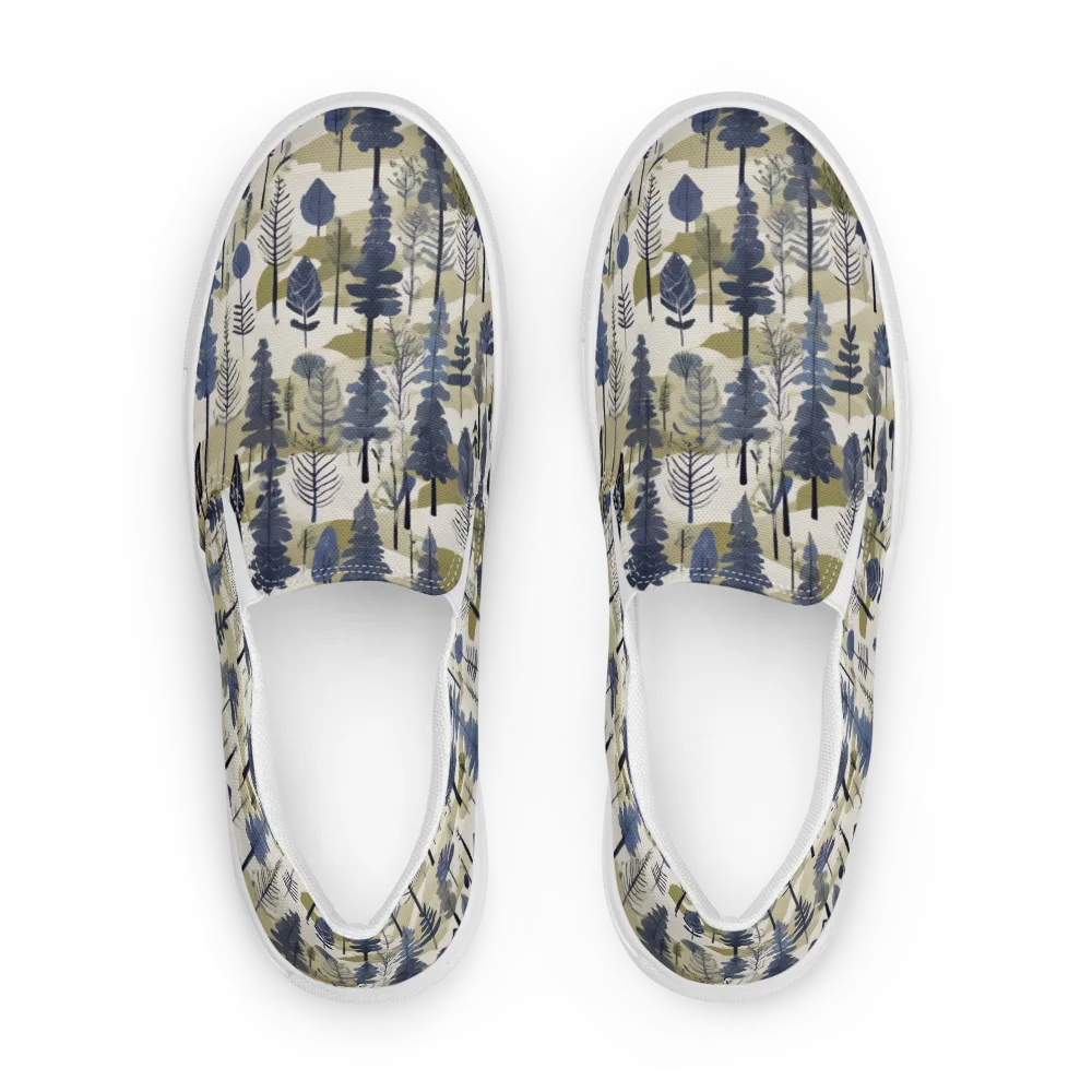 Whispering Canopy on Men's Slip-On Canvas Shoes — Front